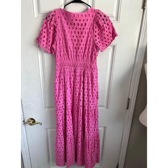 Anthropologie Somerset eyelet maxi dress pink size small - Picture 5 of 6
